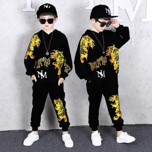 Children Clothing Sets Spring Autumn Boys Sports Suit Fashion Cartoon Hooded Tops + Pants 2Pcs Kids Clothes Tracksuit for Boys