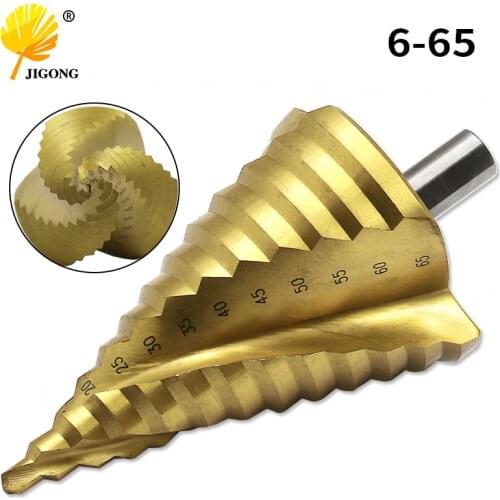 6-65mm The Pagoda Shape HSS Triangle Shank 3R Spiral Pagoda Metal Steel Step Drill Bit Hole Drill Cone Drill