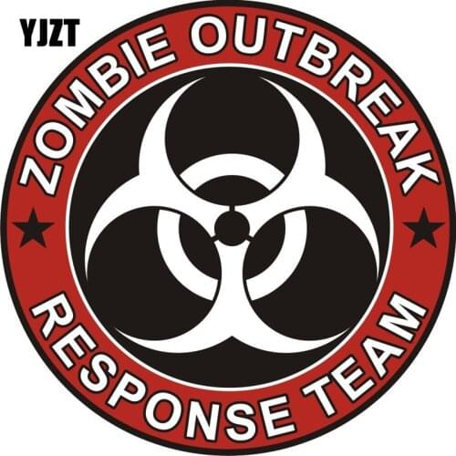 YJZT 16x16CM Fashion ZOMBIE Outbreak Responser Motorcycle Retro-reflective Decal Car Sticker C1-8022