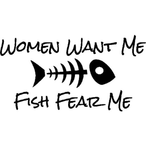 35cm Women Want Me Fish Fear Me Car Sticker Vinyl