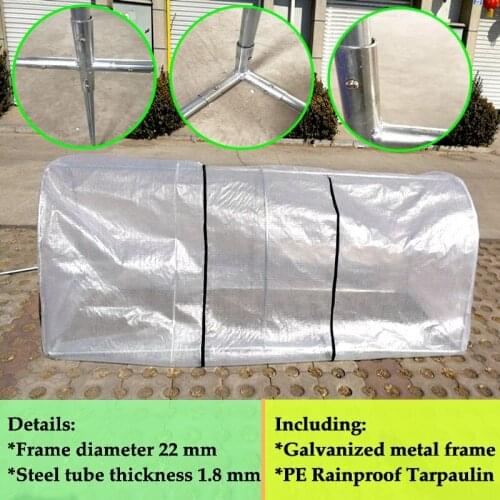 Customized PE Waterproof Tarpaulin Galvanized Metal Frame Rain Canopy Protect Balcony Flower Plants Shelter Visible Shade Sail