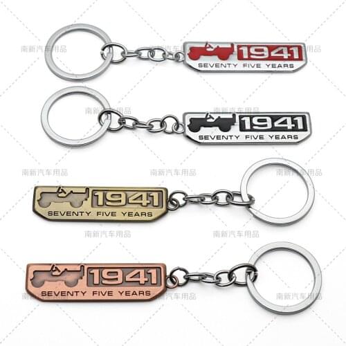 1941 Anniversary Badge Key Ring Car Key Chain Keychain Car Styling For Jeep Wrangler Liberty Grand Cherokee Car Accessories