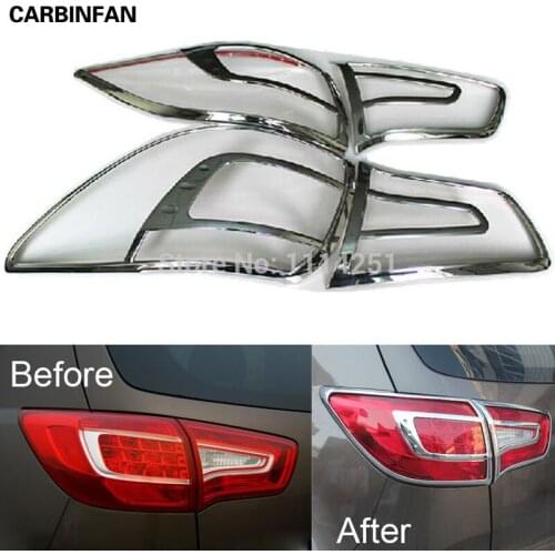 ABS Chrome Rear Tail Light Lamp Cover Trim 2Pcs/Set For 2010 2011 2012 Kia Sportage r