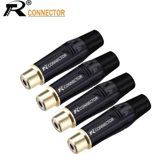 20PCS Wire connector Luxury Gunmetal RCA Female Jack socket gold plating audio adapter black&red speaker plug