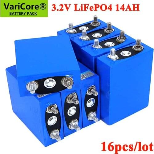 16pcs 3.2V 14Ah battery pack LiFePO4 phosphate 14000mAh for 4S 12V 24V Motorcycle Car motor batteries modification Nickel