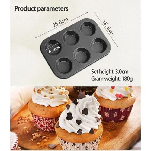 6-hole Non-stick Cake Baking Pan Carbon Steel Mold DIY Baking Supplies 4-inch Rectangular Heart-shaped Small Lace Live Bottom