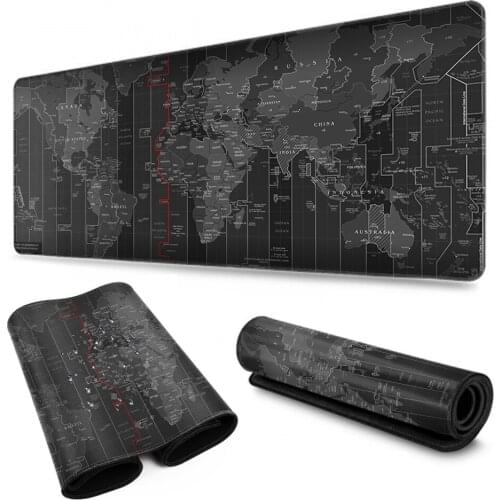 New World Map Speed Locking Edge Large Natural Rubber Mouse Pad Waterproof Game Desk Mousepad Keyboard Mat for Warcraft Dota LOL