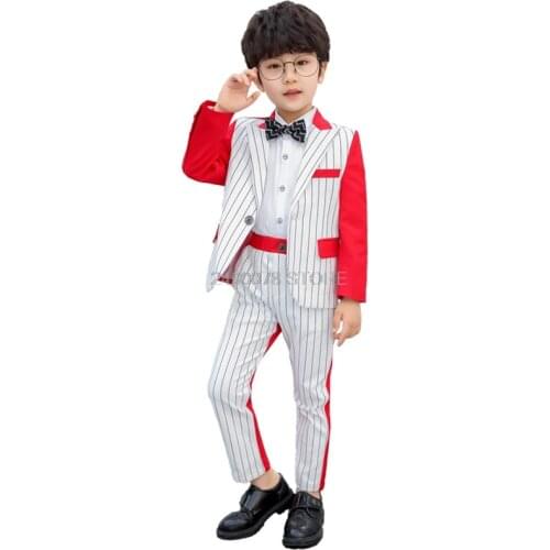 2020 New Arrival Boys blazer Jacket +Pants 2Pcs suit School Kids slim and beautiful Wedding Birthday Party wear sets 2-12 year