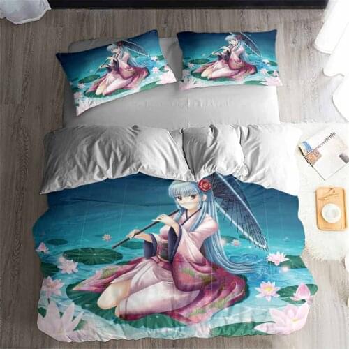 HELENGILI 3D Bedding Set Cartoon Anime cute girl Print Duvet cover set bedclothes with pillowcase bed set home Textiles