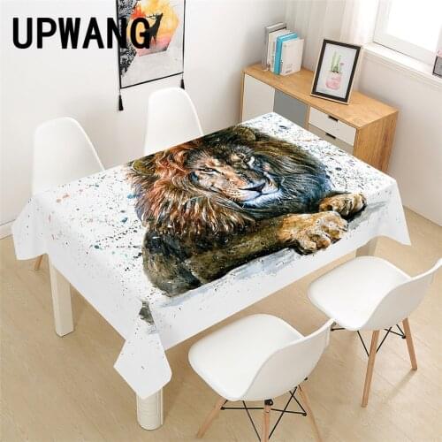 Lion Animal Tablecloth 3D Printed Table Cover Rectangular Tablecloth Wedding Birthday Party Kitchen Home Decor