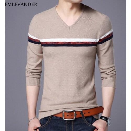 Trui heren Autumn Spring Sweaters Large Sizes Patchwork V-neck Sweater Men