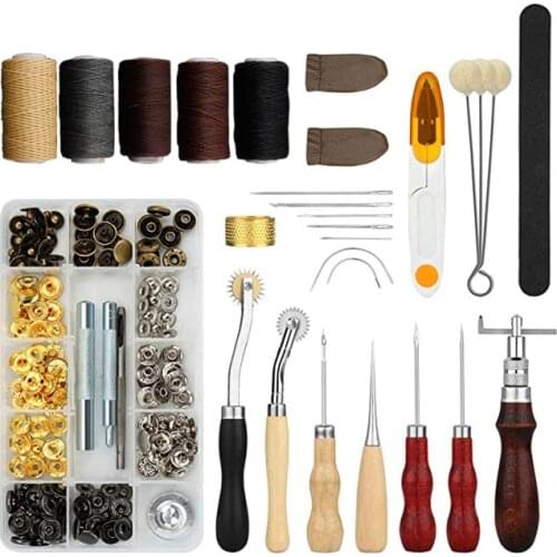 48Pcs/Set Sewing Tools DIY Leather Craft Handmade Goods Kit 2019NEW Multifunction Manual Leathercraft Accessories Professional