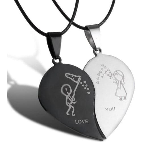 2017 New Style Broken Heart Parts 2 Best Friend Necklaces & Pendants Share With Your Friends Stainless Steel Couple Necklaces