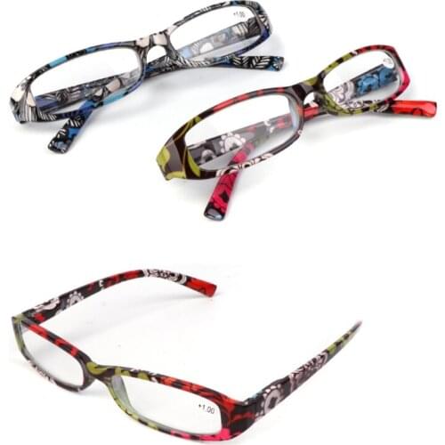 Striped Reading Glasses Presbyopia Resin Lens Eyeglasses With Bag +1.0~+4.0 62KE