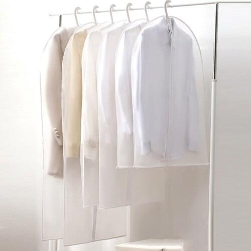 Clothes Hanging Dust Cover Garment Dress Clothes Suit Coat Storage Bags 100% Transparent Wardrobe Washable Clothing Bag LU011
