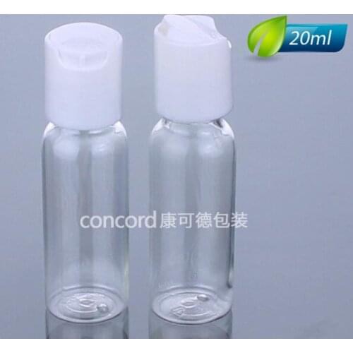 Wholesale 100pcs/lot 20ml Plastic Bottle With Press Cap Empty Cosmetic Packing Products Latex Cosmetic Containers
