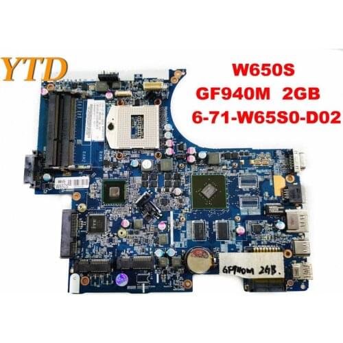 Original FOR CLEVO For Hasee W650S laptop motherboard W650S GF940M 2GB 6-71-W65S0-D02 tested good free shipping