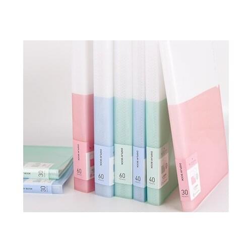 30/40/60 Pockets File Folder A4 Transparent PVC Bag Book Creative Insert Data School Booklet For Documents