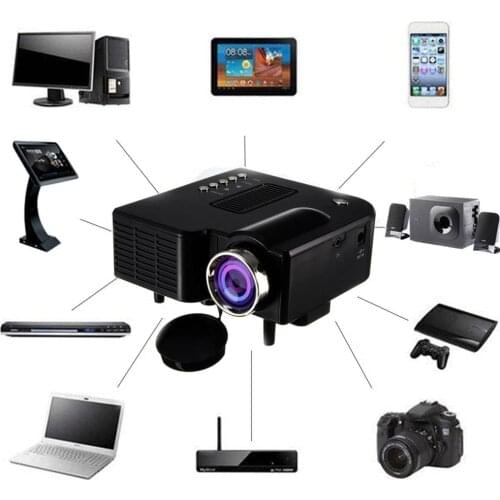 Mini Projector 2020 Upgraded, Jayzod UC28+3D 1080p Portable LED Projector Support USB HDMI AV SD VGA for Home Cinema Theater