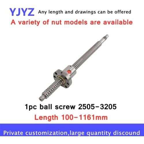 Direct sale 2505-3205 high precision ball screw (100-1161mm) + precision nut set (round hole/waist type/SFS/SFY/SFE, etc.)