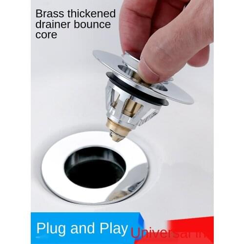 Basin Popping Core Wash Basin Stainless Steel Sink Counter Sink Plug Accessories Pressed Down The Drainer Leak Plug