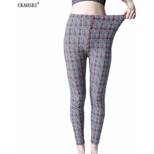 CKAHSBI Grid Printing Yoga Pants Push Up Legging Sport Women Fitness Gym High Waist Leggins Workout Exercise Trousers Bottom