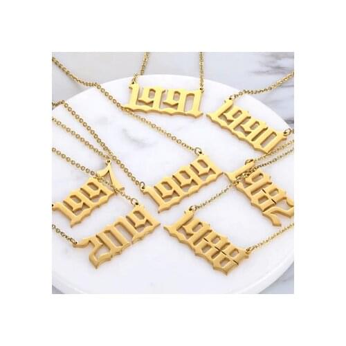 Special Birthday Gift Birth Number Necklaces Pendants For Women Men Gold Color Long Chain Male Female Necklace Fashion Jewelry