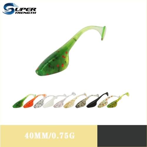 Super-strength 4 cm 0.75 g T-tail soft bait fishing lures 20 pieces/pack Tadpole soft bait Micro bait