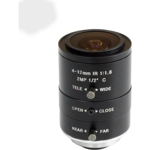 Machine vision telecentric lens 1/2 "4-12 mm C industrial camera zoom lens focal length
