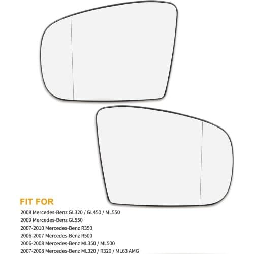 X Autohaux Mirror Glass Heated With Backing Plate Side Rear View Mirror Glass For 2002-2005 Mercedes ML320 ML350 ML500 ML55 AMG