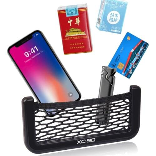 Car Net Bag Phone Holder Storage Pocket Organizer For VOLVO XC90 Auto Accessories interior Styling