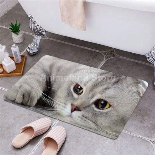 New 1PC 40x60cm Animal Cats Printed Home Bath Mat Non-slip Bathroom Carpet Rug Mat kitchen Bedroom Kitchen Toilet Floor Decor