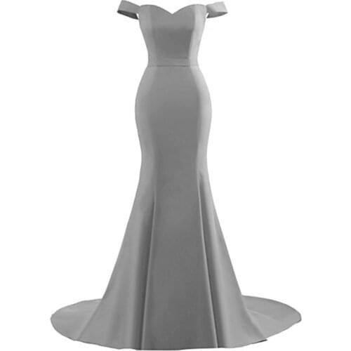 2020 Bridesmaid Dresses Mermaid Off Shoulder Long Sweep Train Women Wedding Party Dress Vestido De Festa De Casamento