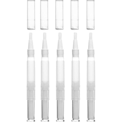 5Pcs 3Ml Nail Oil Empty Pen Botttle with with Brush Tip Cosmetic Container Applicators Eyelash Growth Liquid Tube