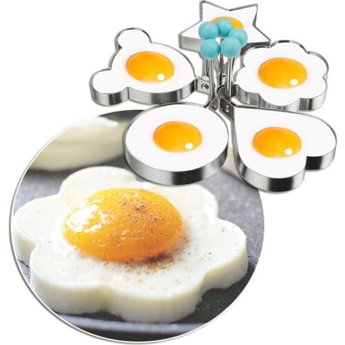 5 pcs/set Egg tools Pancake Mold, Love Flower Star Shape for Eggs Mold for Fried Pancakes Omelette Frying Pan Baking Dish