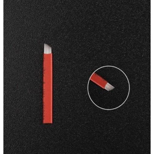 50 PCS Laminas Tebori 7 Flex Microblading Needle Bevel Blades For 3D Embroidery Manual Pen Permanent Makeup agujas tatuaje