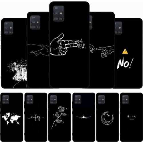 Bags Bumper Black Soft Phone Case For Samsung M21 M31S M41 M51 M10 M20 M30S M40 A7 A8 A9 2018 A12 A80 A90 A81 A91