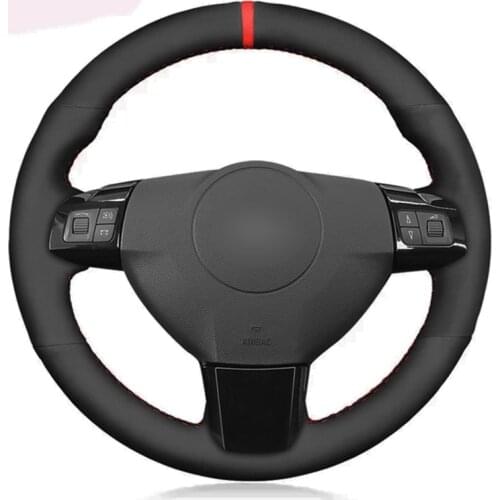 Car Steering Wheel Cover Black Suede For Vauxhall Astra Signum Vectra (C) 2005-2009 Zaflra (B) 2005-2014 Saturn Astra 2008