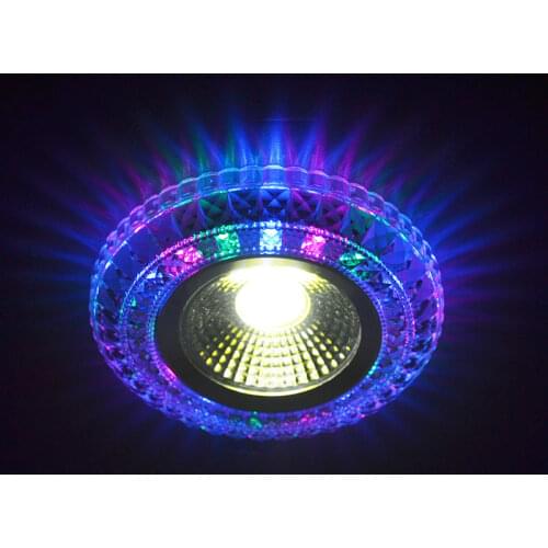 COB LED Downlight Colorful Panel Light RGB 3W 110V 220V Recessed Lamp Fixture For Halogen Lamp Decoration Purple Spot light