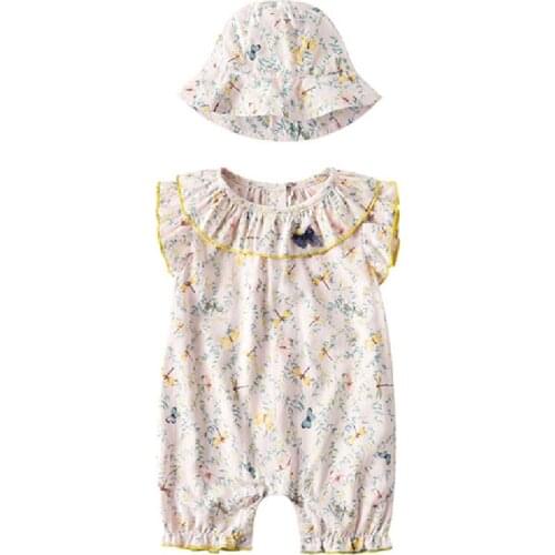 Baby Girls Romper Butterfly New Newborn Baby Clothes For Girls Floral Print Princess Baby Girls Playsuit Short Sleeve Jumpsuit