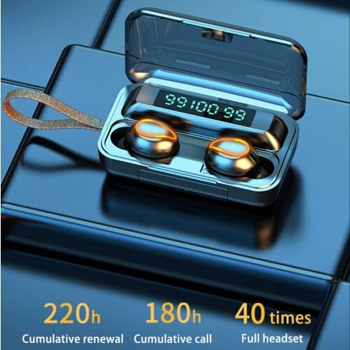 F9 TWS Bluetooth 5.0 Earphones Noise Reduction Headset HiFI Stereo Earbuds Wireless Headphones For Sport With Charging Box