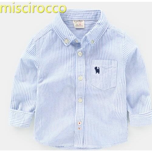 Boys' Cotton Long-sleeved Shirts Spring Autumn Spring Children 3-9 Years Old Puppy Cute Handsome