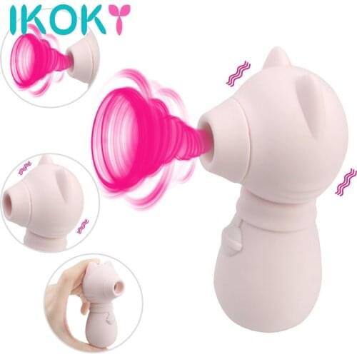 IKOKY Clit Nipple Sucker 7 Speed Oral Blowjob Sex Toys for Women Sucking Vibrator G Spot Vibrator Clitoris Stimulator
