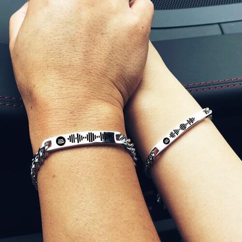 Custom Music Spotify Code Bracelet For Women Men Bracelet Personalized Song Code Jewelry bracelets for Valentines day gifts