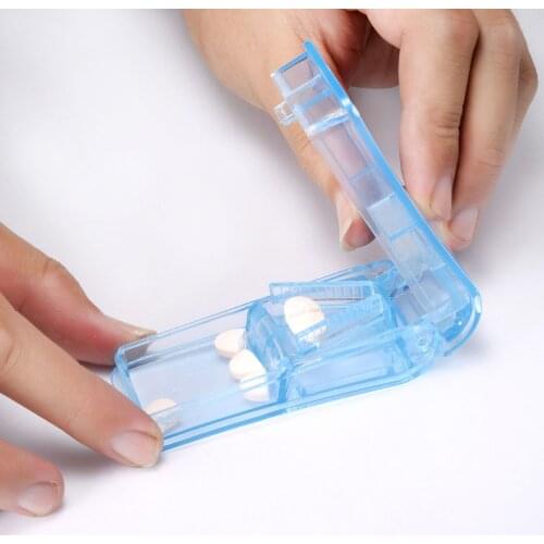 1pair Pill Box Cutting Device for The Elderly and Children Device Transparent Plastic Medicine Box Integrated Pill Divider