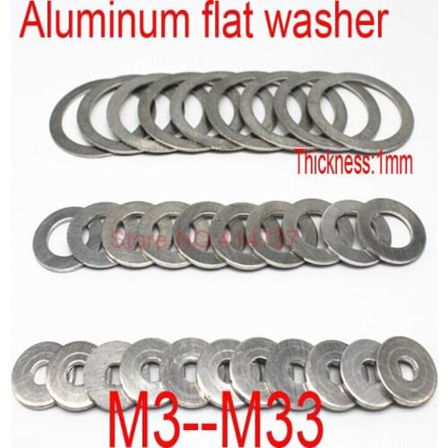 M3--M33 Thickness 1mm Aluminum flat washer Aluminum sealing ring Aluminum gaskets