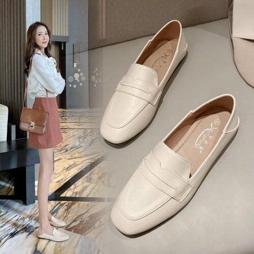 Woman Flats hollow out belt oxfords moccasins sneakers square toe loafers slip on two ways soft pu leather shoes women derbies