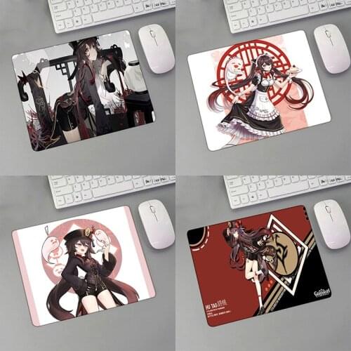 Cartoon Genshin Impact Mouse Pad Gamers Decoracion Gamer Desk Mat Mousepad Hu Tao Gaming Accessories Varmilo Keyboard Mouse Mat