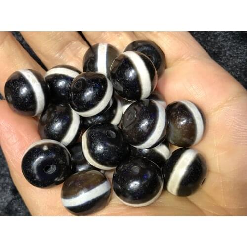 Set of 20 Magical Tibetan agate 1 Stripe Healer Medicine Buddha Symbol Totem dzi beads