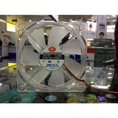 NEW SUPERRED CHB12012BB(L) 12CM 12025 12V 0.26A led Double Ball bearing cooling fan